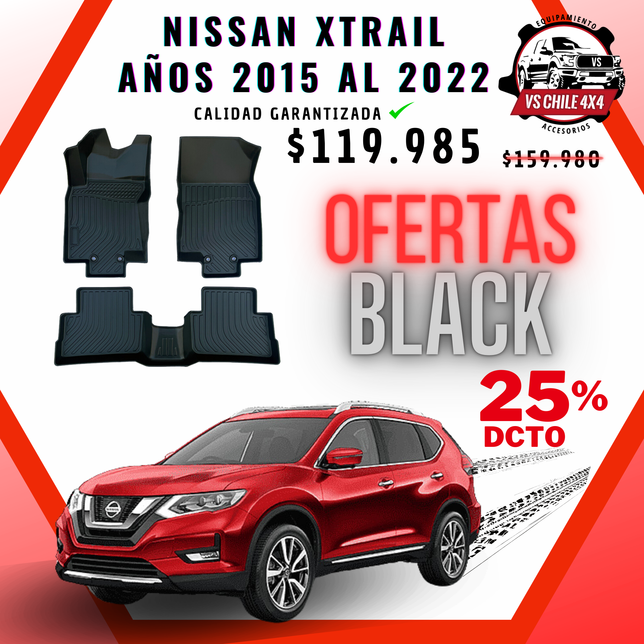 Pisos Calce Perfecto NISSAN XTRAIL X-TRAIL  años 2015 al 2022