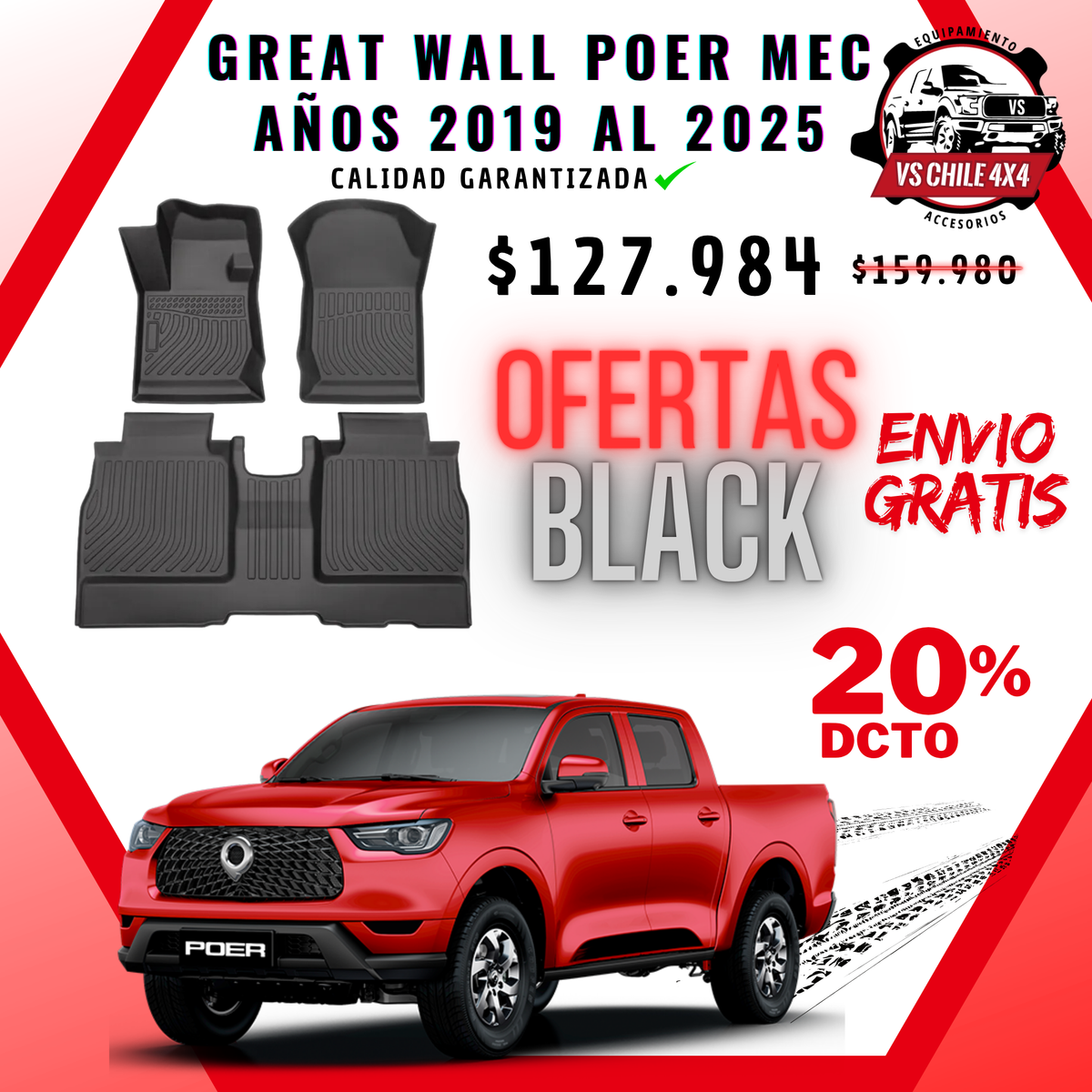 Pisos calce perfecto Great Wall Poer Transmisión Mecánica AÑOS 2019 AL 2025