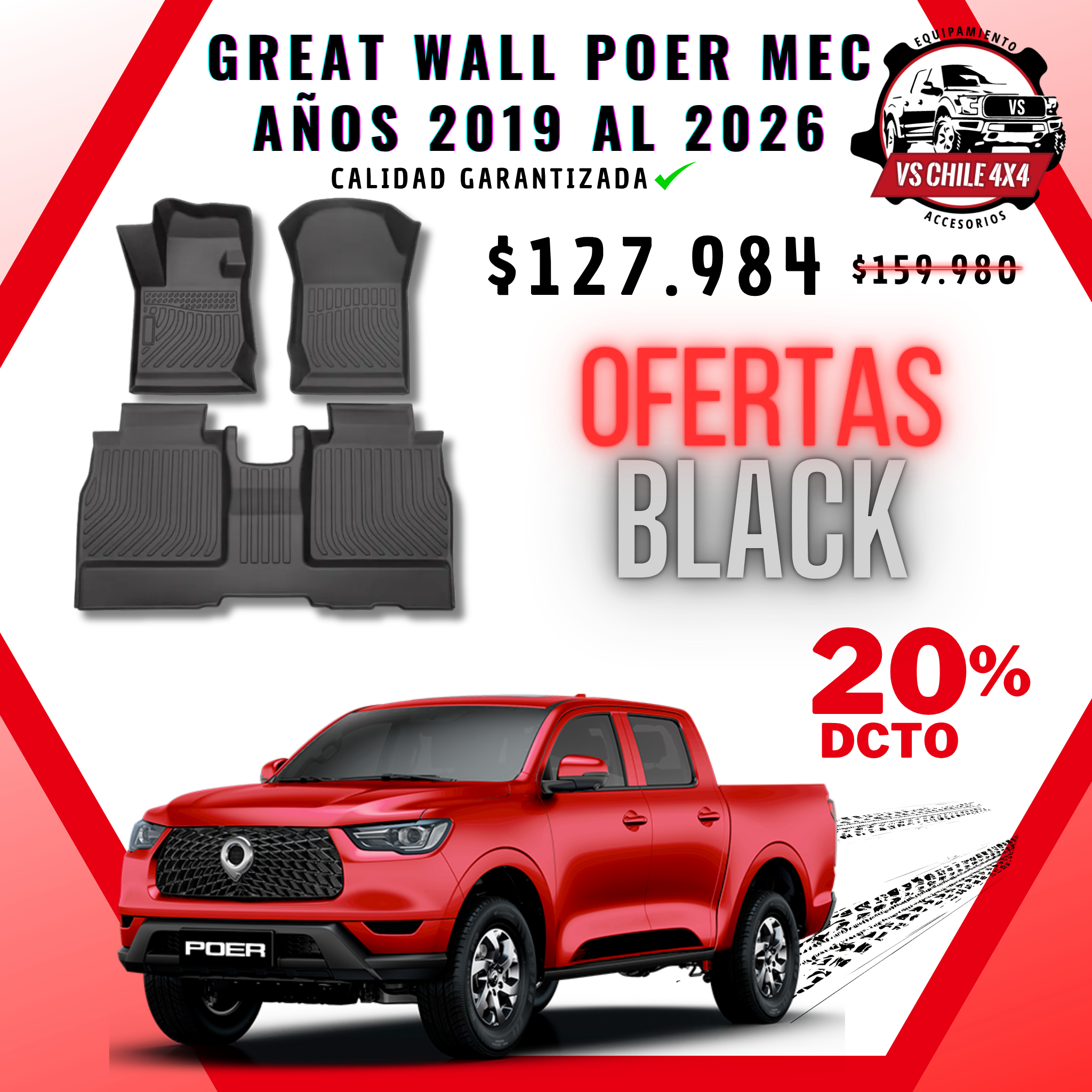 Pisos calce perfecto Great Wall Poer Transmisión Mecánica AÑOS 2019 AL 2026