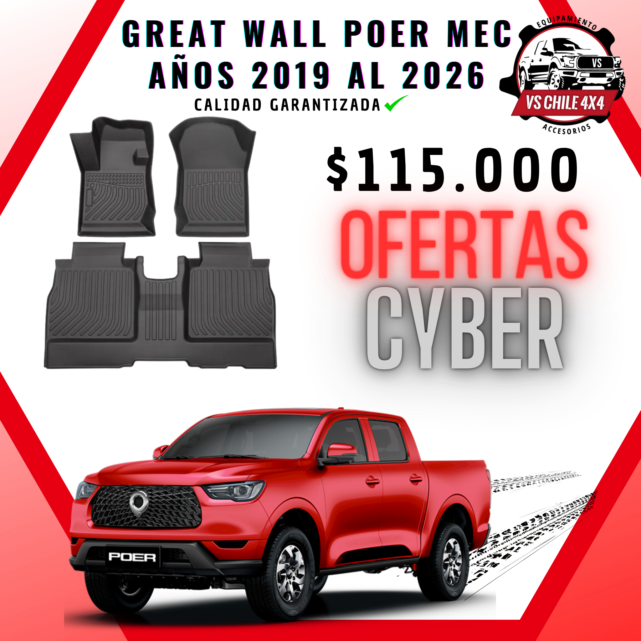 Pisos calce perfecto Great Wall Poer Transmisión Mecánica AÑOS 2019 AL 2026