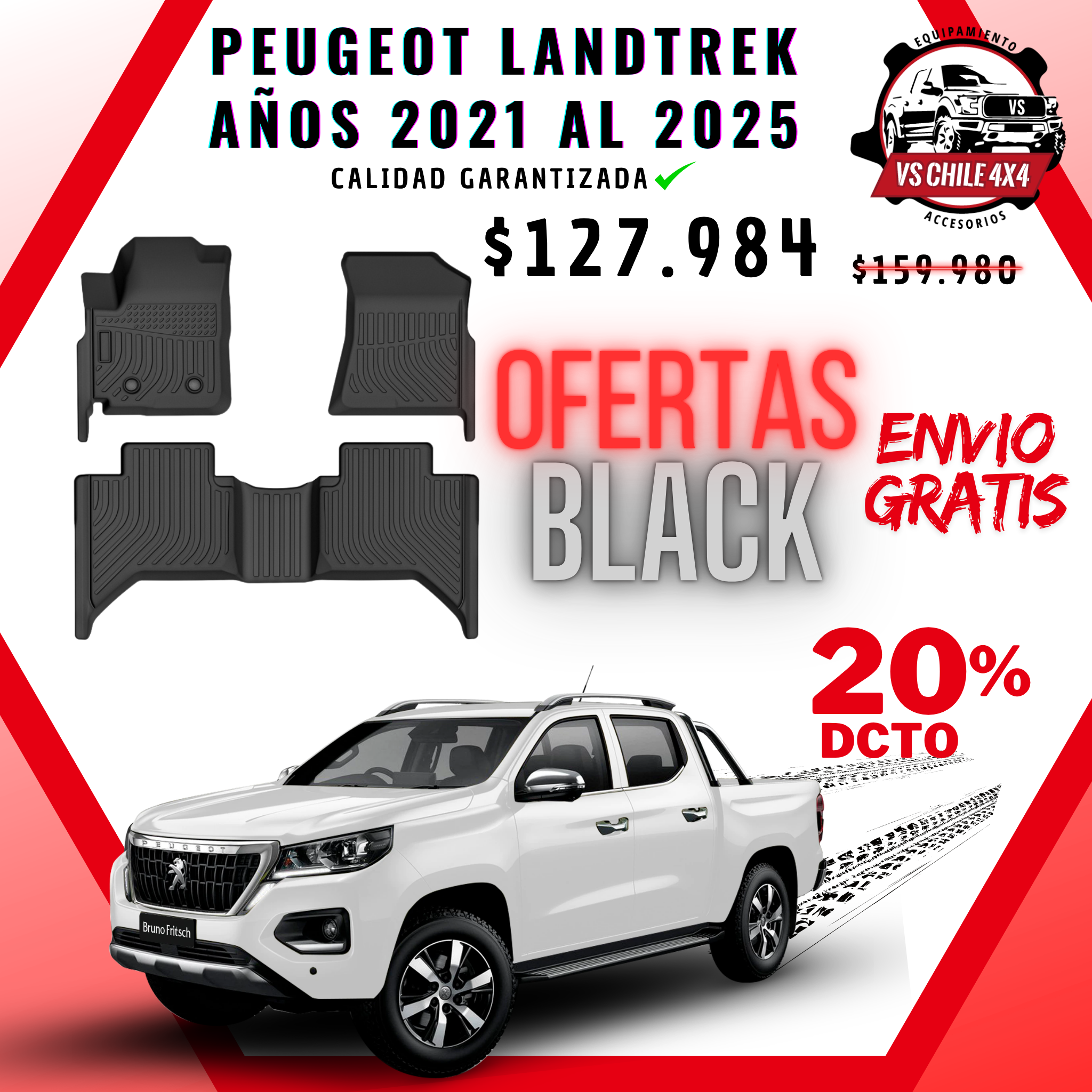Pisos Calce Perfecto Peugeot Landtrek años 2021 al 2025