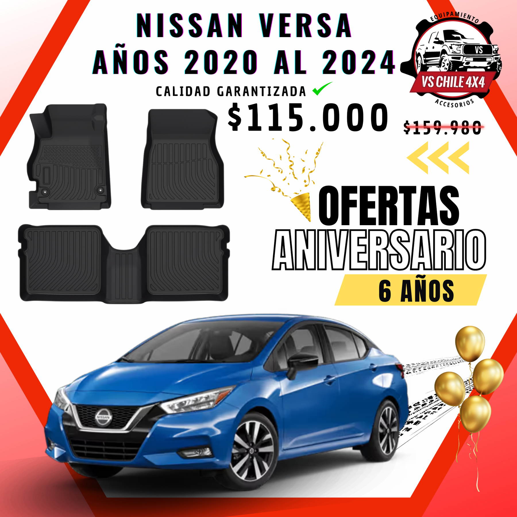 Pisos Calce Perfecto Nissan Versa (2020 - 2024)