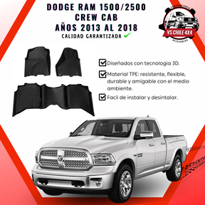 Pisos Calce Perfecto DODGE RAM 1500 (CREW CAB) años 2013 al 2018