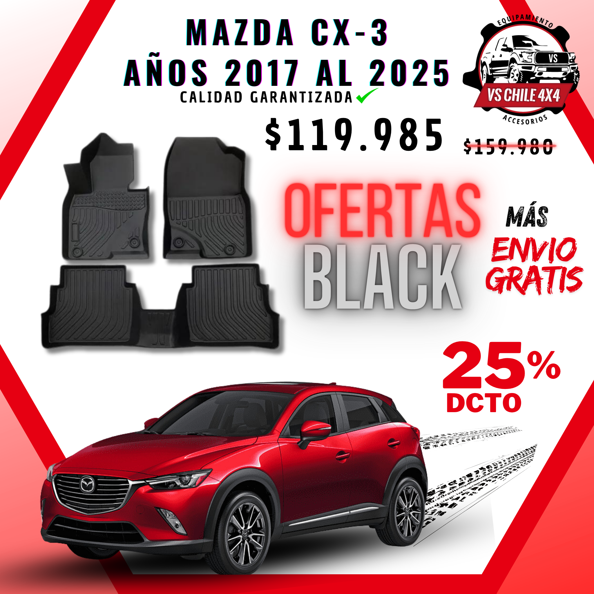 Pisos Calce Perfecto MAZDA CX-3 años 2017 al 2025