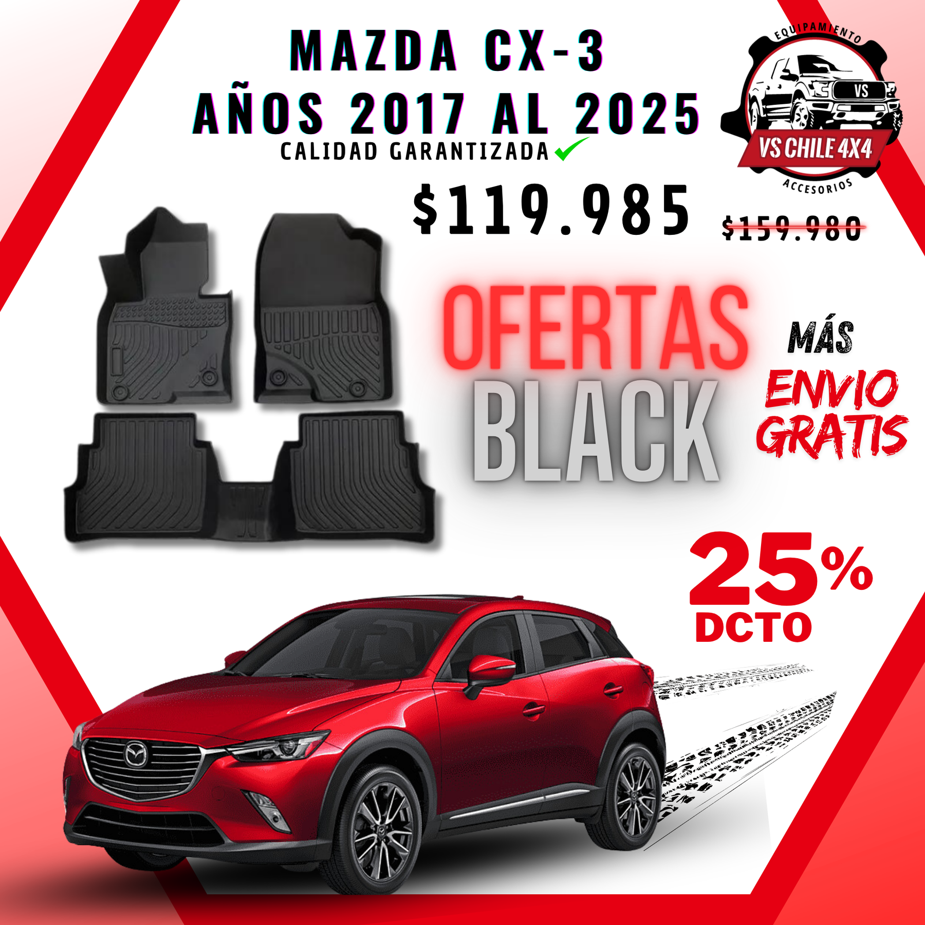 Pisos Calce Perfecto MAZDA CX-3 años 2017 al 2025