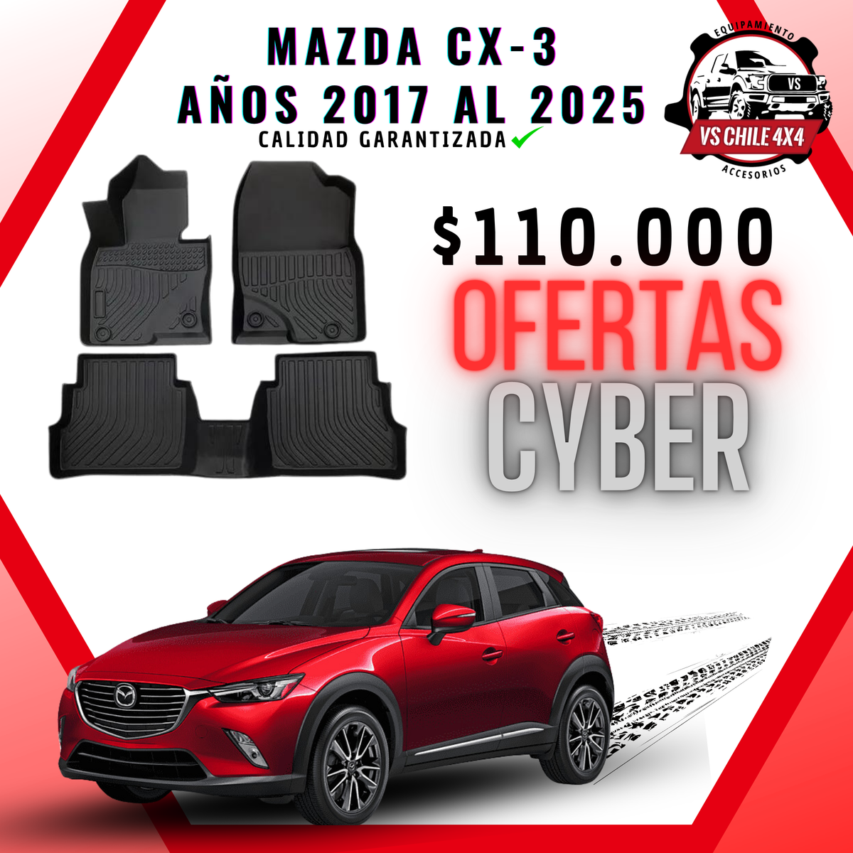 Pisos Calce Perfecto MAZDA CX-3 años 2017 al 2025