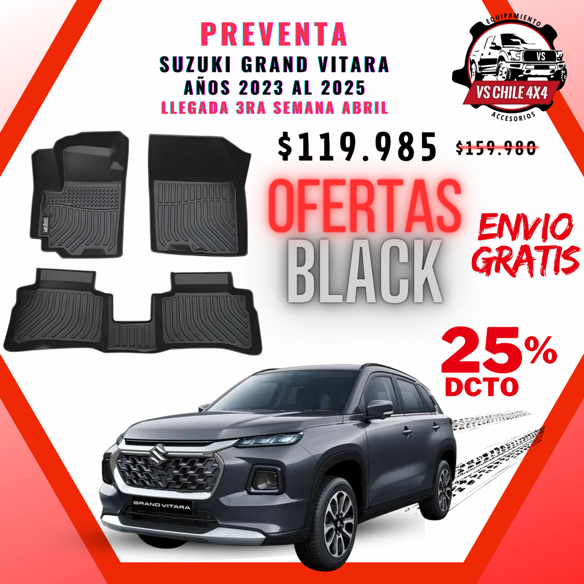 (PREVENTA) Pisos Calce Perfecto Suzuki Grand Vitara (2023 - 2025)