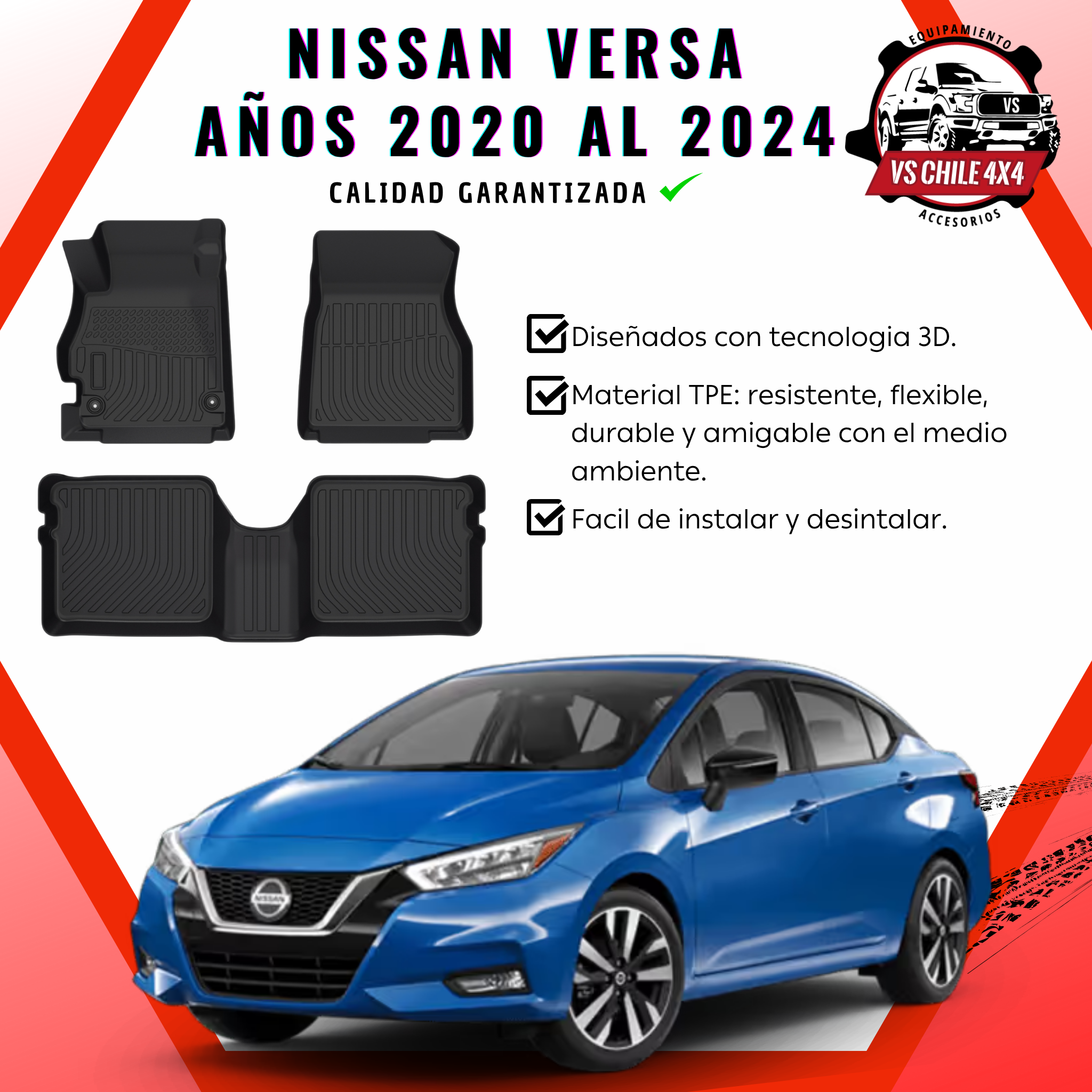 Pisos Calce Perfecto Nissan Versa (2020 - 2024)
