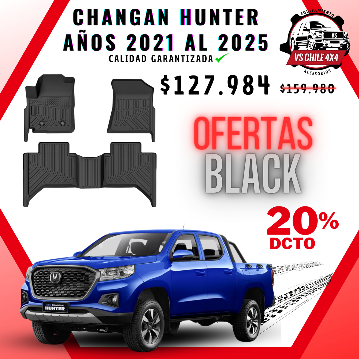 Pisos Calce Perfecto Changan Hunter años 2021 al 2025