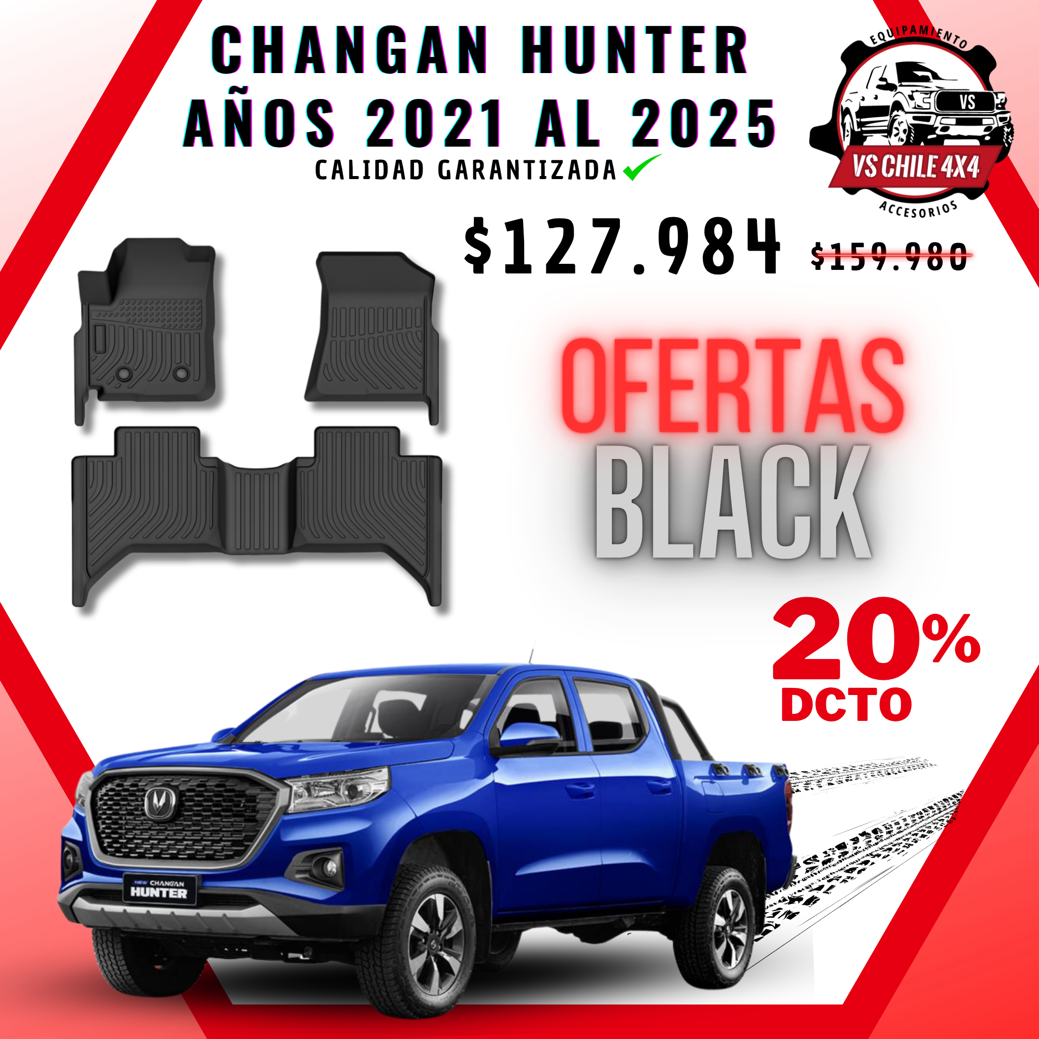 Pisos Calce Perfecto Changan Hunter años 2021 al 2025