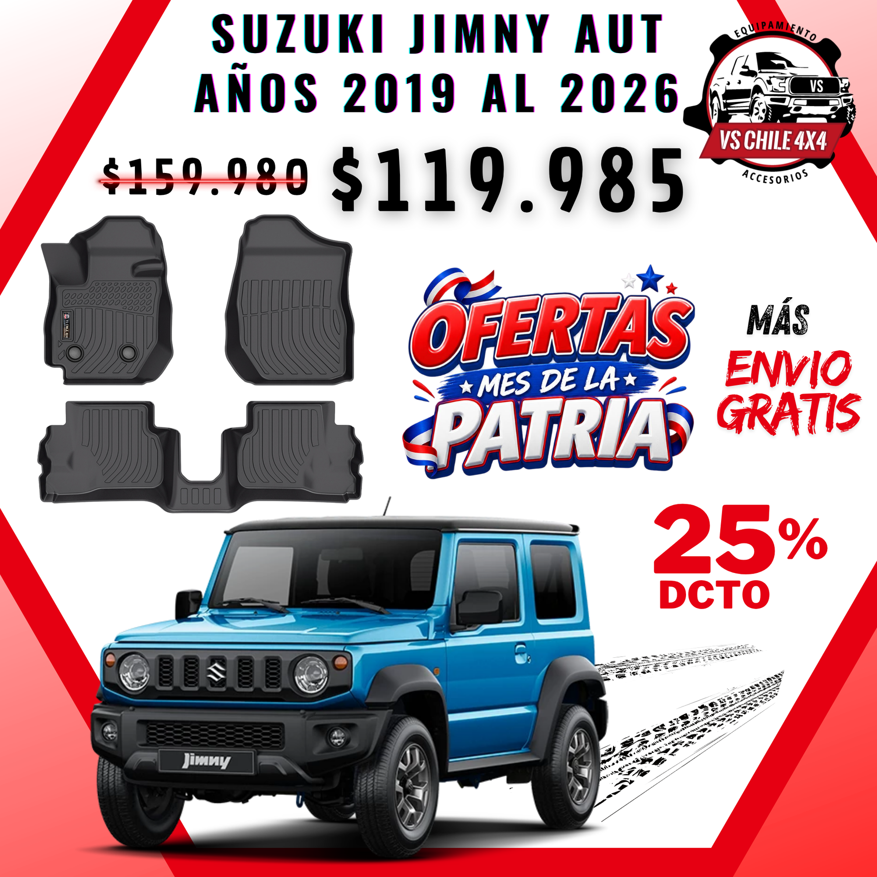 Pisos Calce Perfecto Suzuki Jimny Automatico 3 Puertas 2019 al 2026