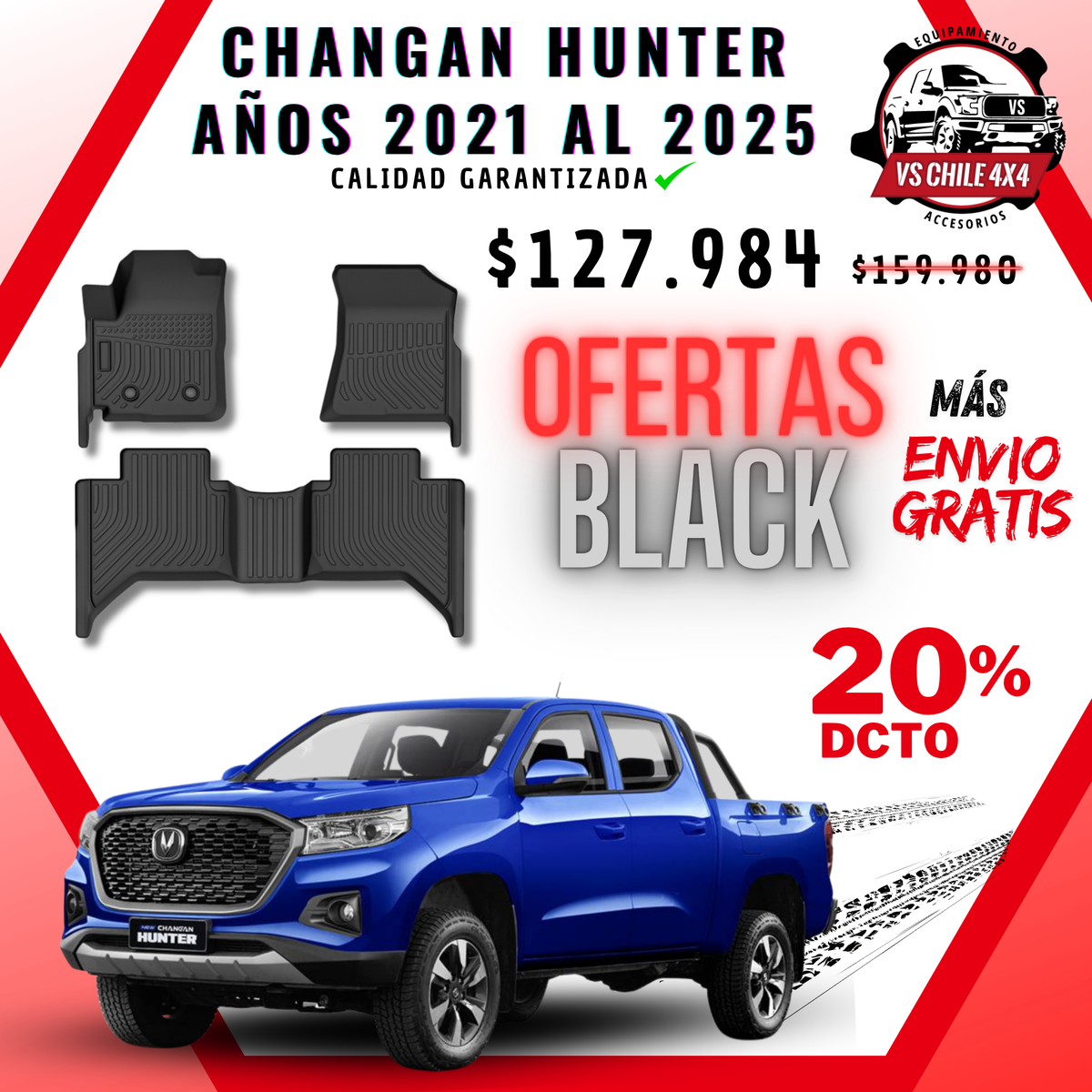 Pisos Calce Perfecto Changan Hunter años 2021 al 2025