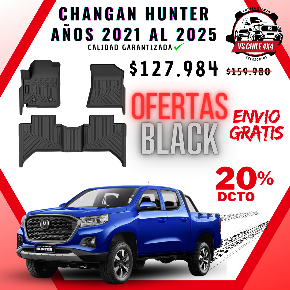 Pisos Calce Perfecto Changan Hunter años 2021 al 2025