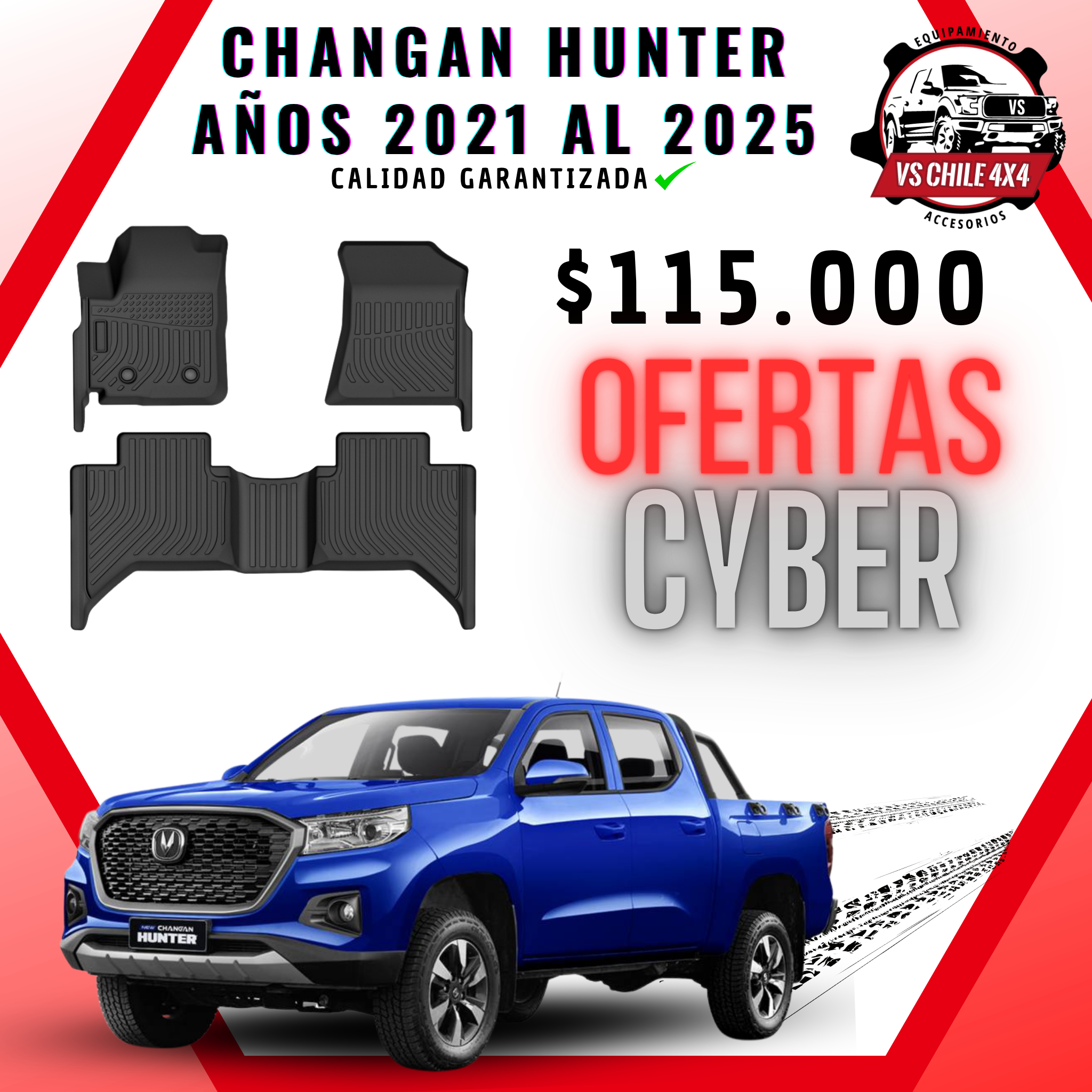 Pisos Calce Perfecto Changan Hunter años 2021 al 2025