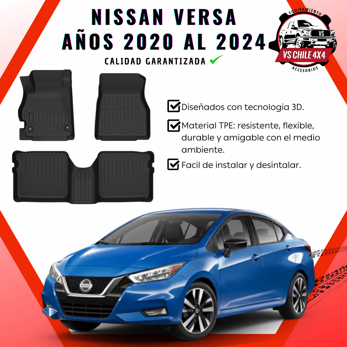 Pisos Calce Perfecto Nissan Versa (2020 - 2024)