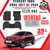 Pisos Calce Perfecto PEUGEOT 3008 años 2017 al 2024 NO COMPATIBLE PARA GT / GTLINE