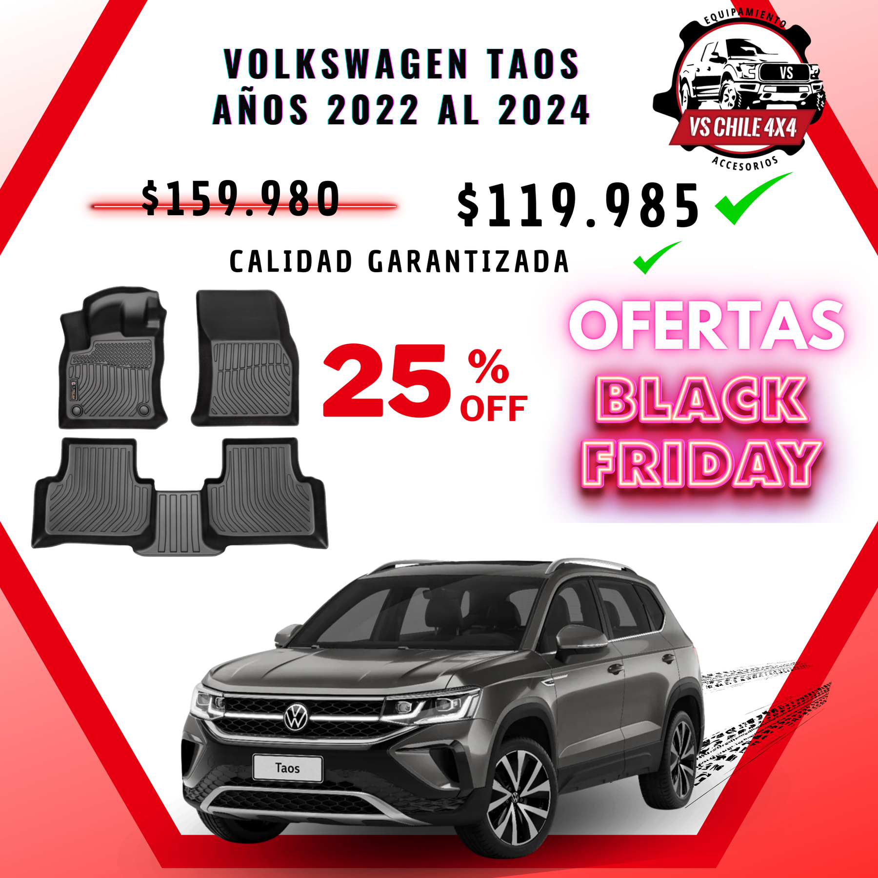 Pisos Calce Perfecto VOLKSWAGEN TAOS (2022 - 2024)