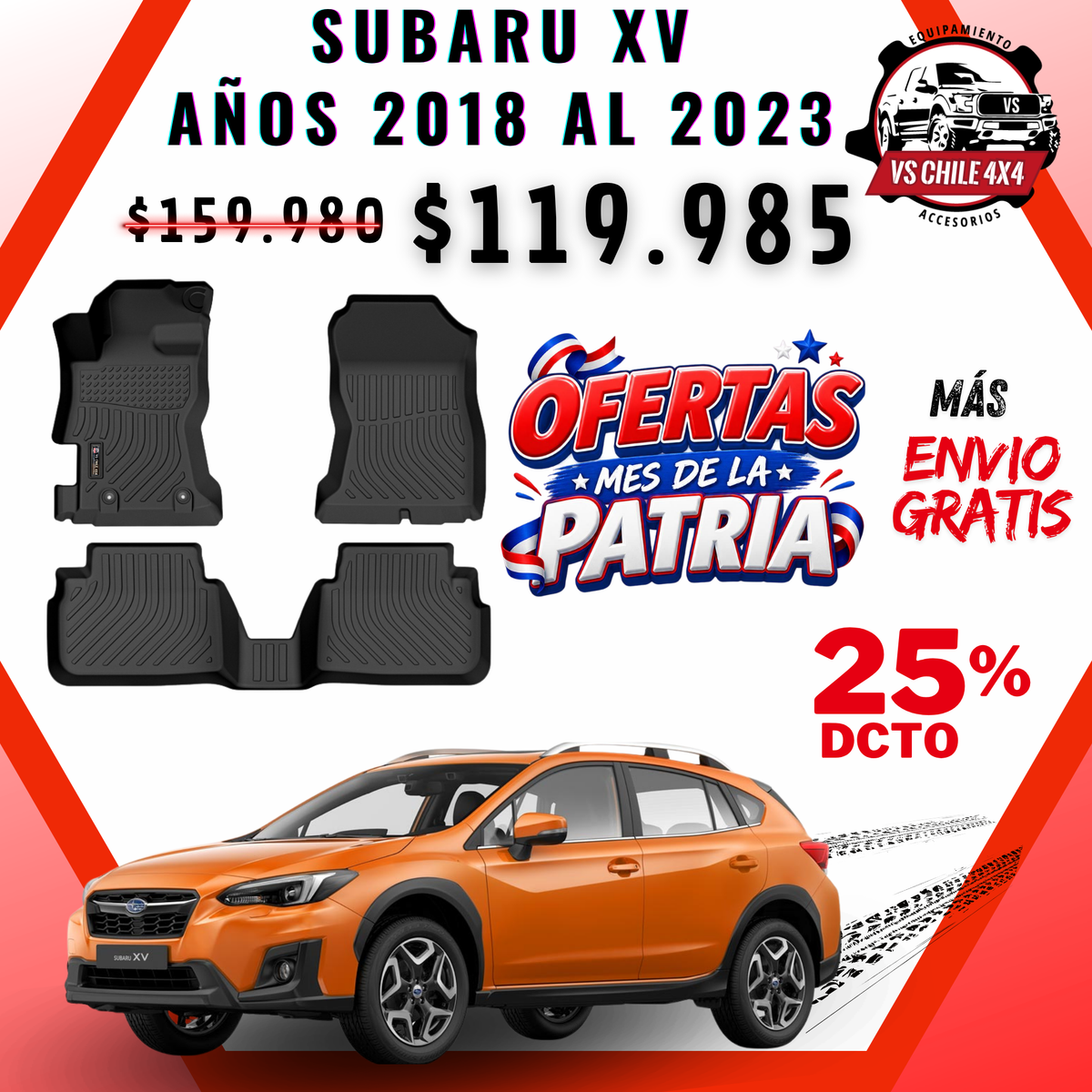 Pisos Calce Perfecto Subaru XV (2018 al 2023)