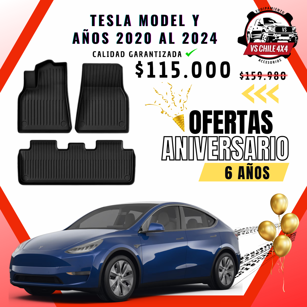 Pisos Calce Perfecto Tesla Model Y (2020 - 2024)