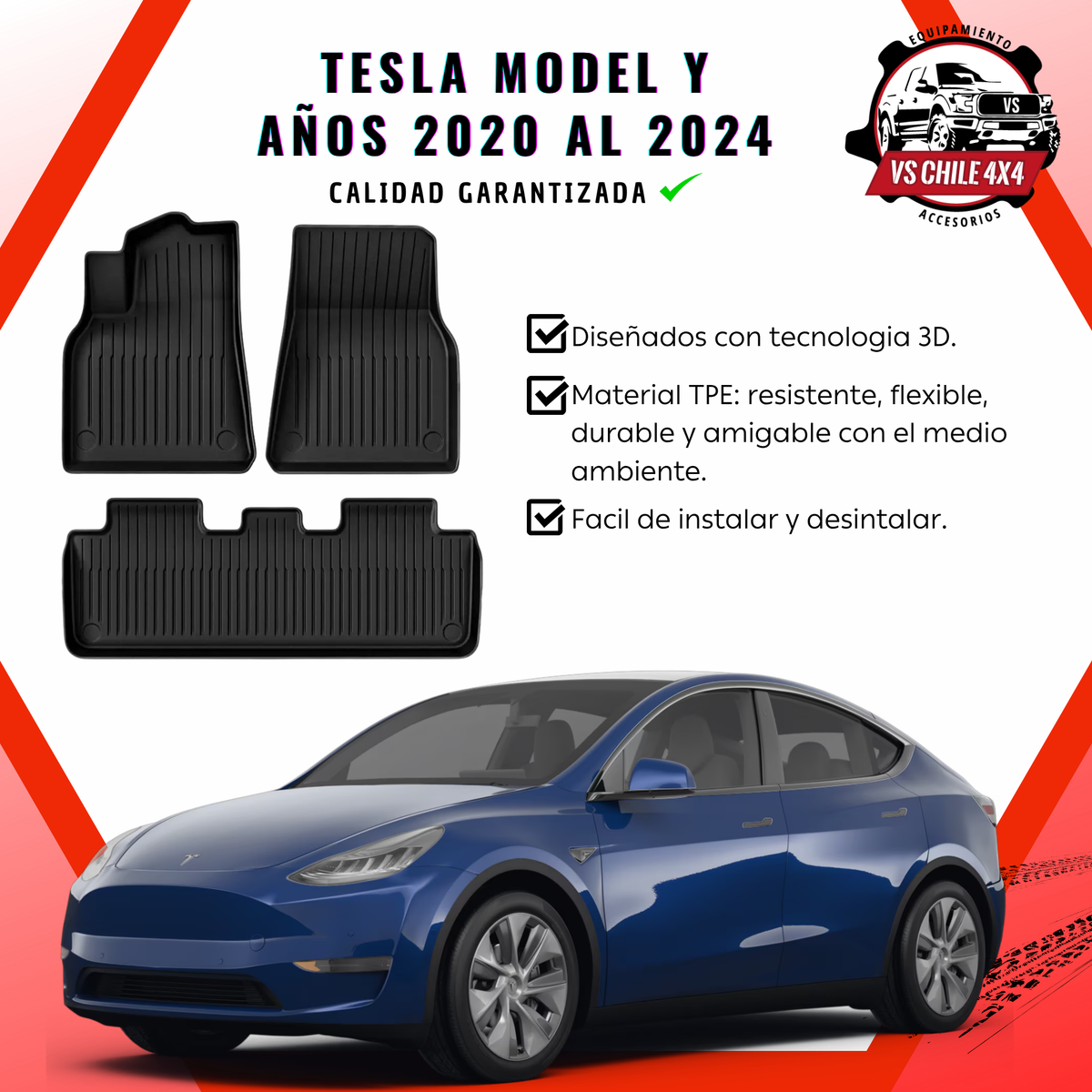 Pisos Calce Perfecto Tesla Model Y (2020 - 2024)
