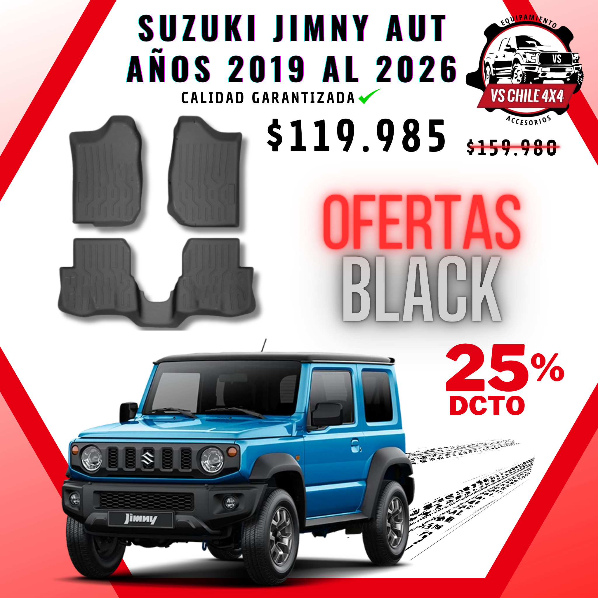 Pisos Calce Perfecto Suzuki Jimny Automatico 3 Puertas 2019 al 2026