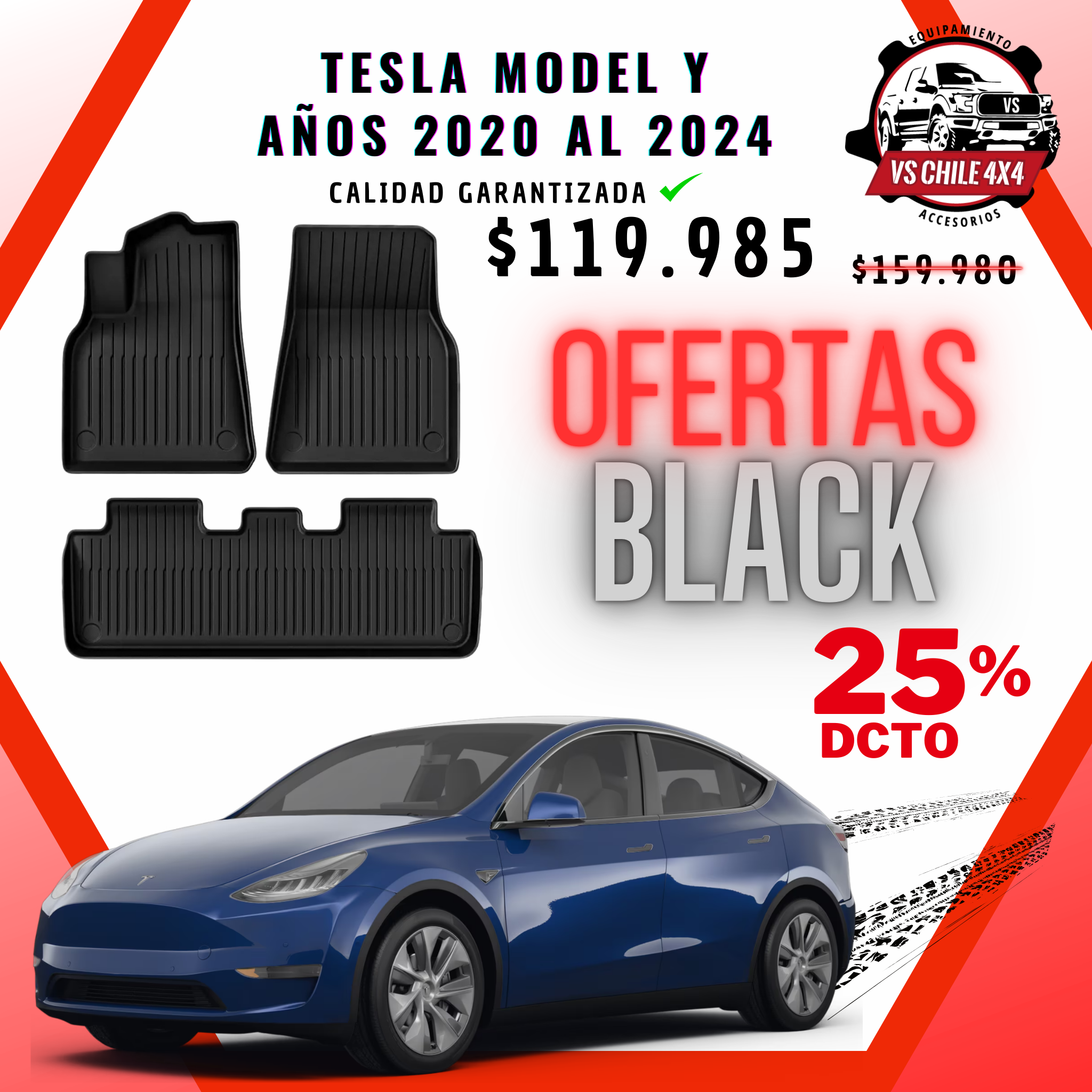 Pisos Calce Perfecto Tesla Model Y (2020 - 2024)