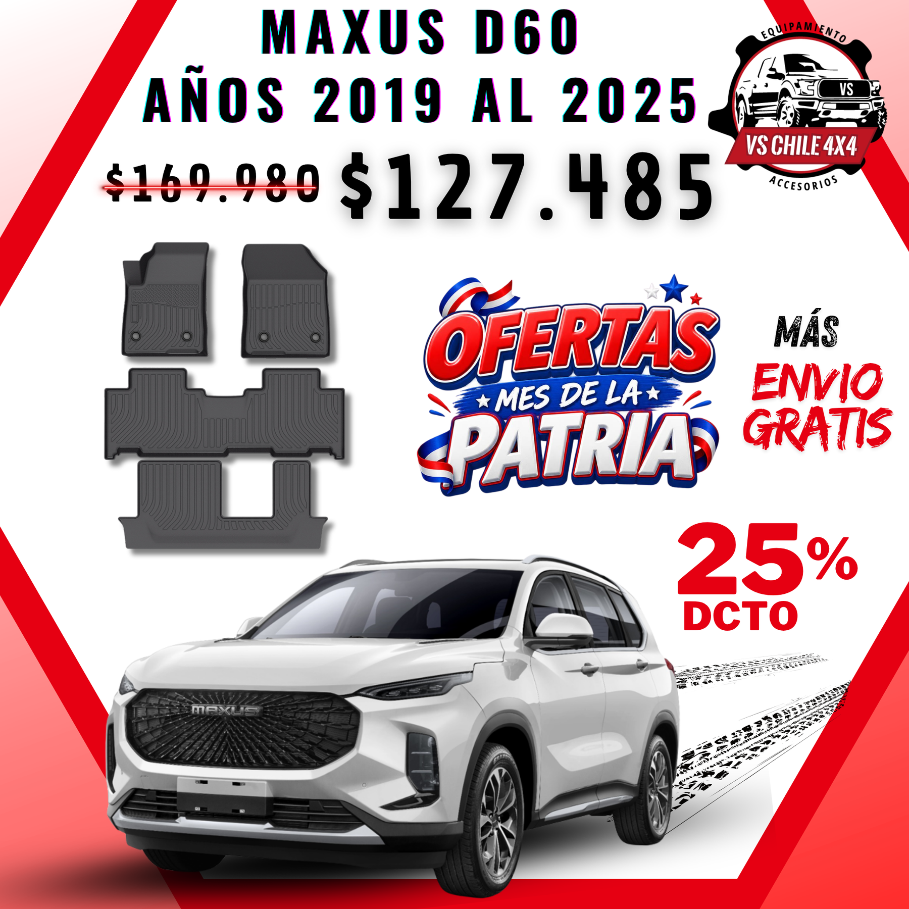 Pisos Calce Perfecto Maxus D60 SUV 3 Corridas (2019 - 2025)