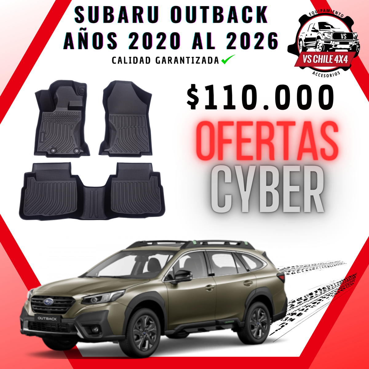 🛻Pisos Calce Perfecto Subaru Outback 2020 al 2026