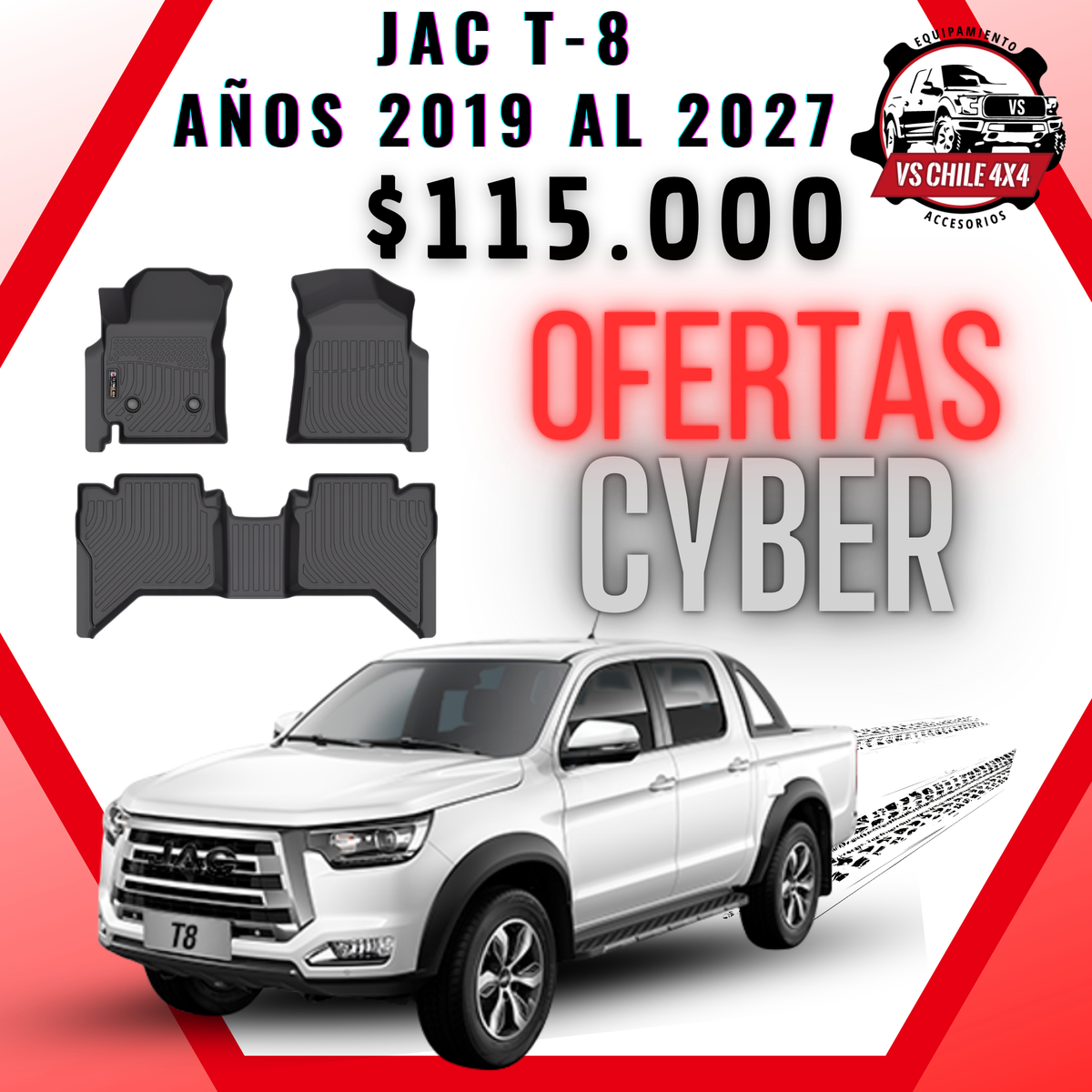 Pisos Calce Perfecto JAC T8 T-8 2019 al 2027