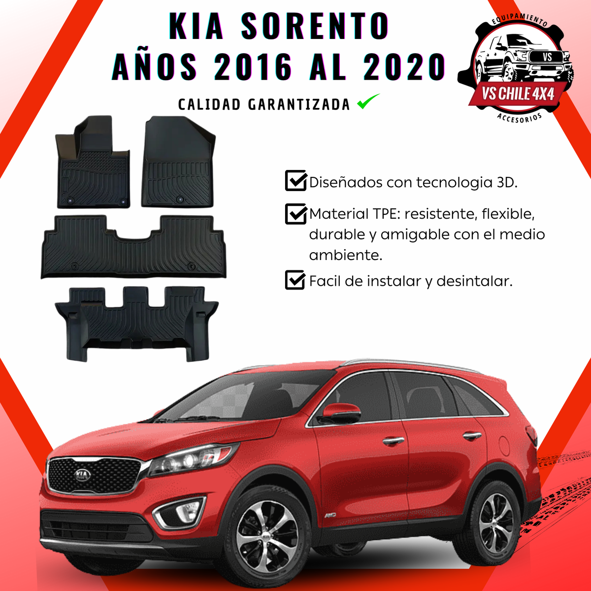 Pisos Calce Perfecto Kia Sorento (2016 - 2020)