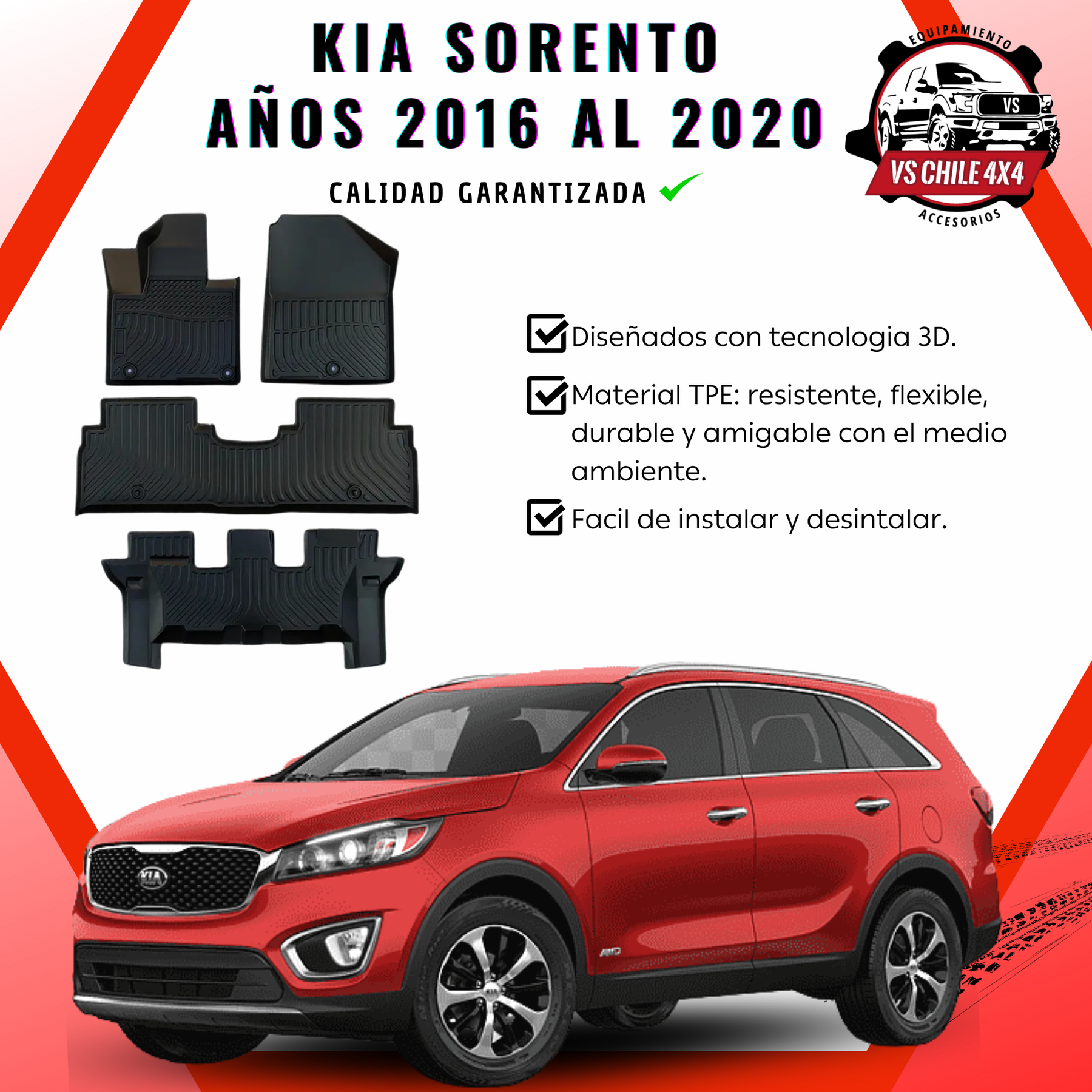 Pisos Calce Perfecto Kia Sorento (2016 - 2020)