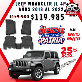 Pisos Calce Perfecto JEEP Wrangler JL años 2018 al 2022