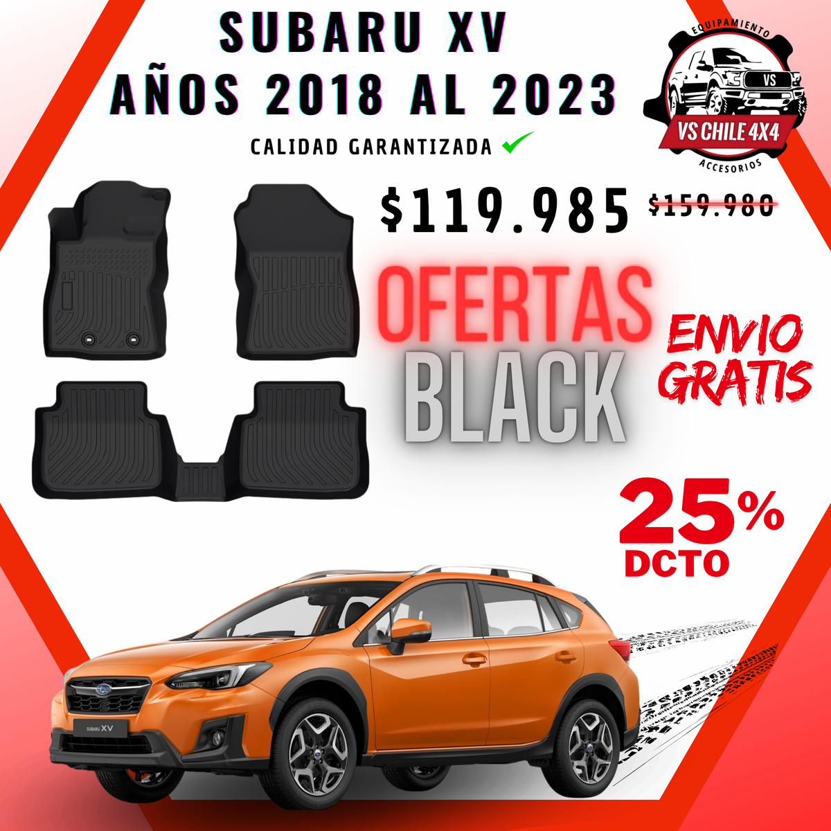 Pisos Calce Perfecto Subaru XV (2018 al 2023)