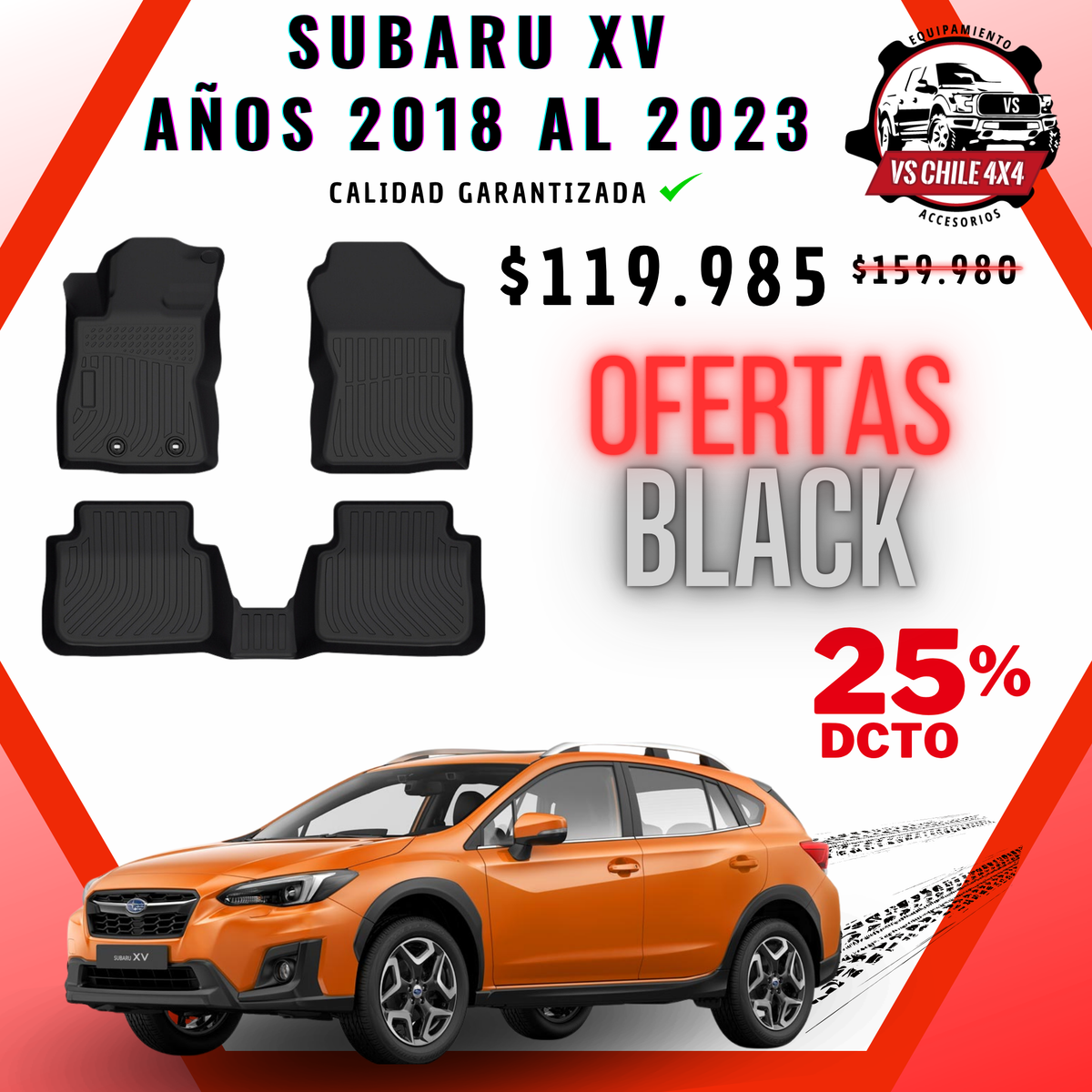 Pisos Calce Perfecto Subaru XV (2018 al 2023)