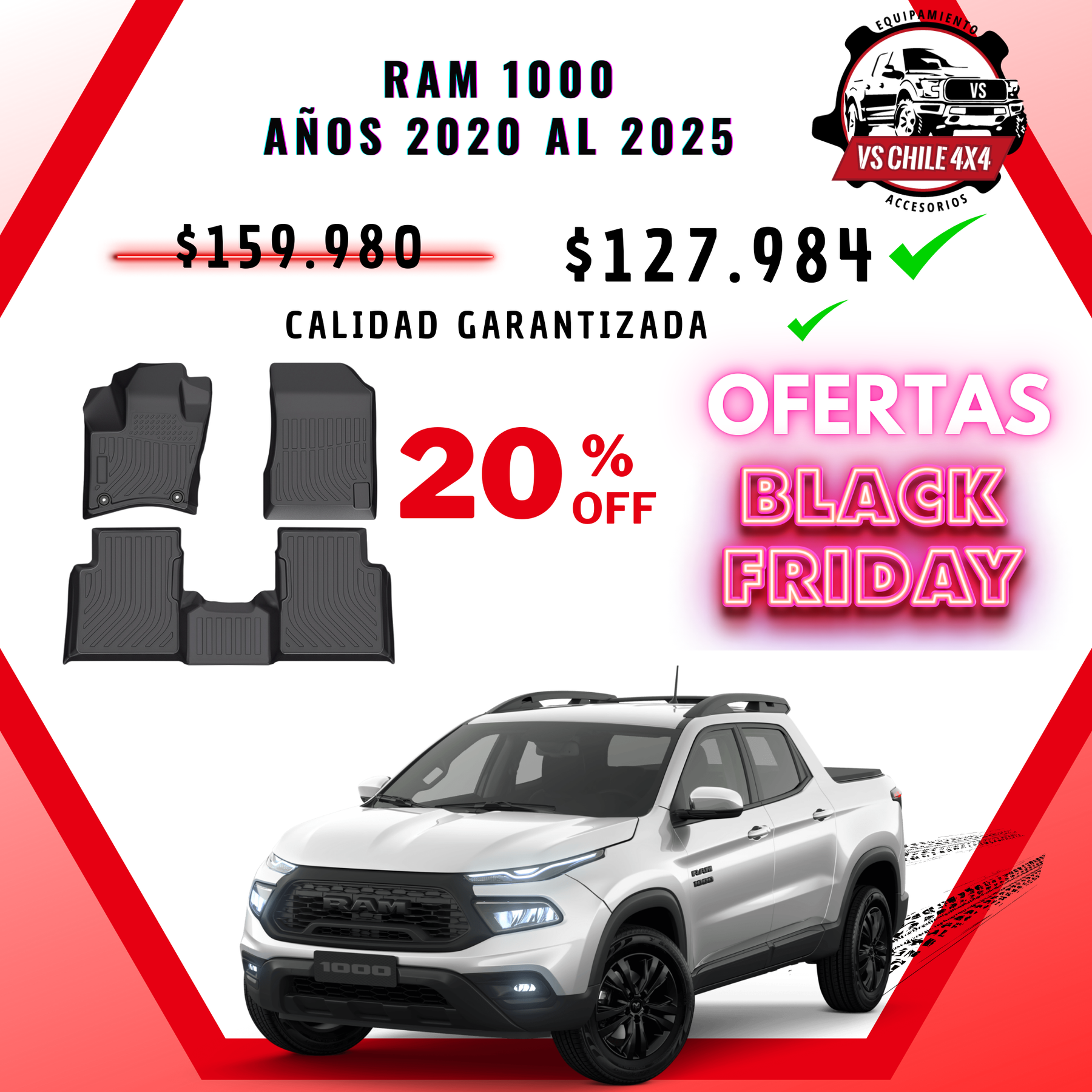 Pisos Calce Perfecto RAM 1000 (2020 - 2025)