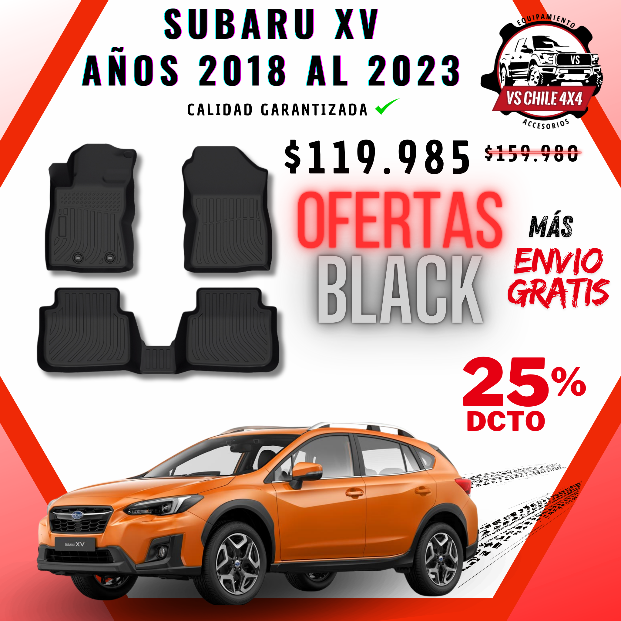 Pisos Calce Perfecto Subaru XV (2018 al 2023)