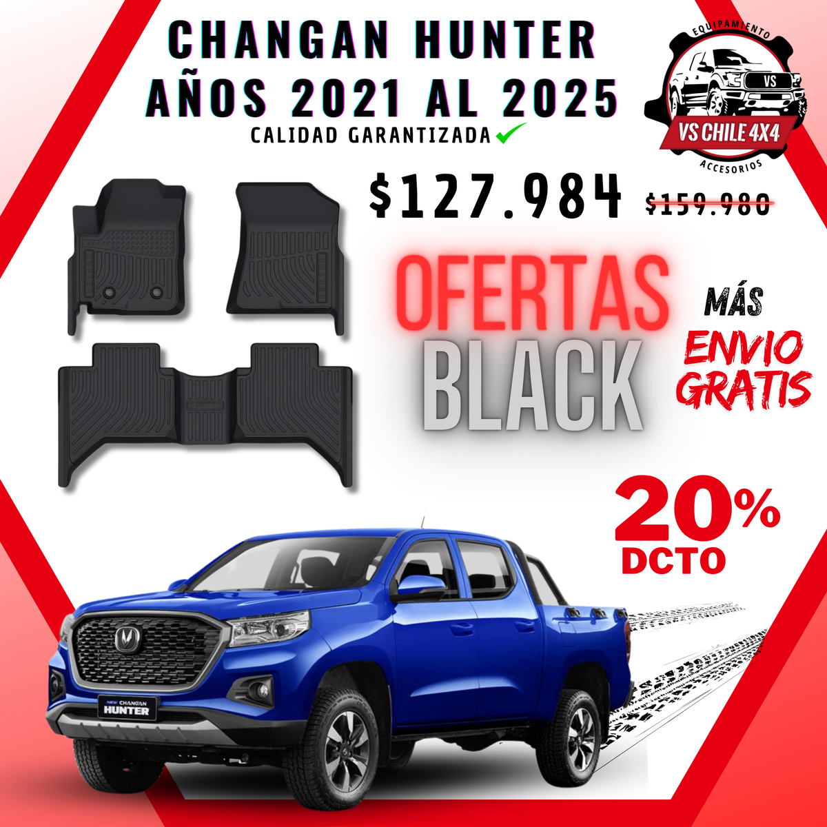 Pisos Calce Perfecto Changan Hunter años 2021 al 2025