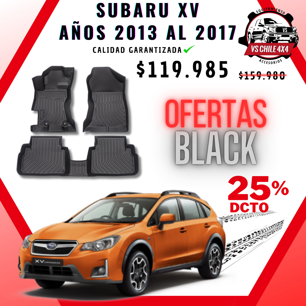 Pisos Calce Perfecto Subaru XV 2013 al 2017