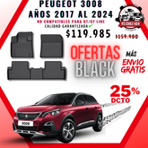 Pisos Calce Perfecto PEUGEOT 3008 años 2017 al 2024 NO COMPATIBLE PARA GT / GTLINE