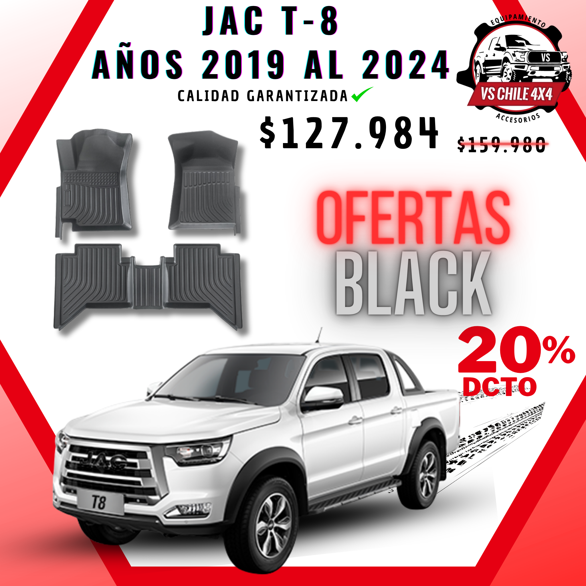 Pisos Calce Perfecto JAC T8 T-8 2019 al 2024