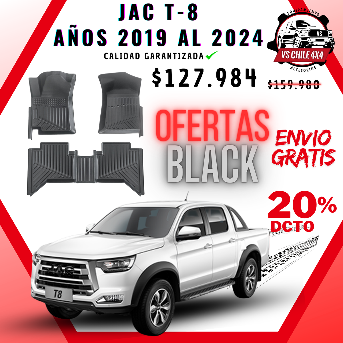Pisos Calce Perfecto JAC T8 T-8 2019 al 2024
