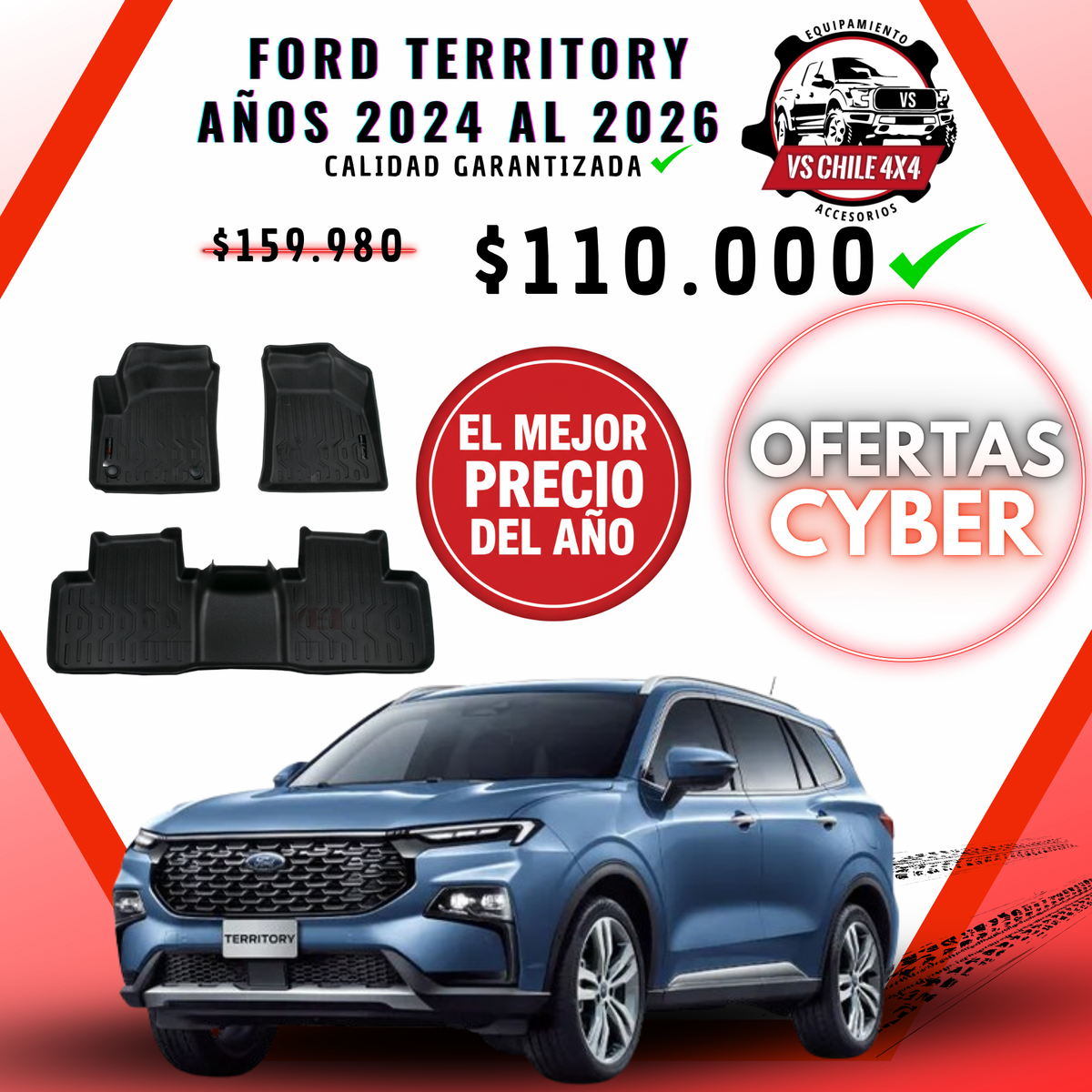 Pisos Calce Perfecto Ford Territory AÑOS 2024 AL 2026