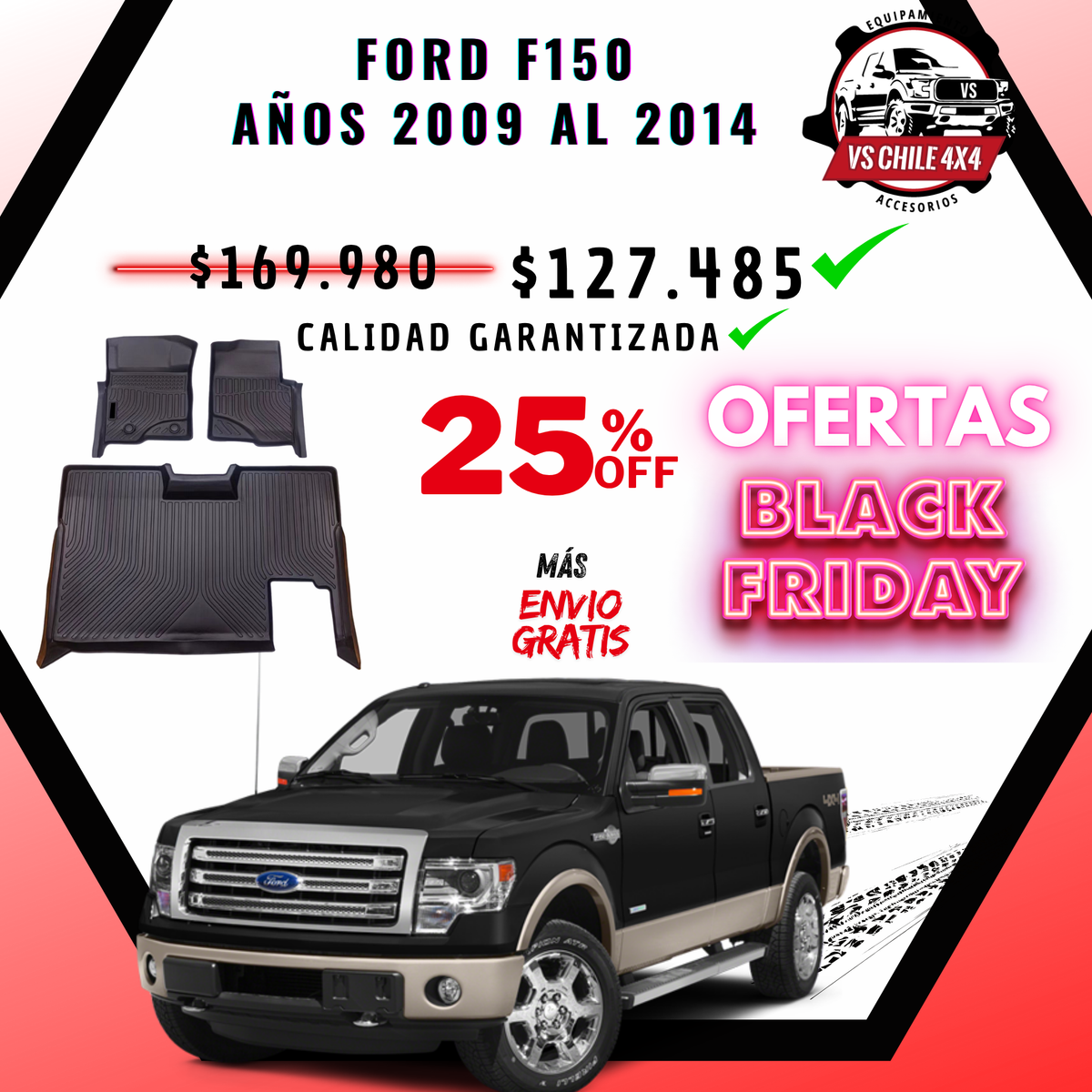 Pisos Calce Perfecto Ford F150 Doble Cabina (2009 - 2014)