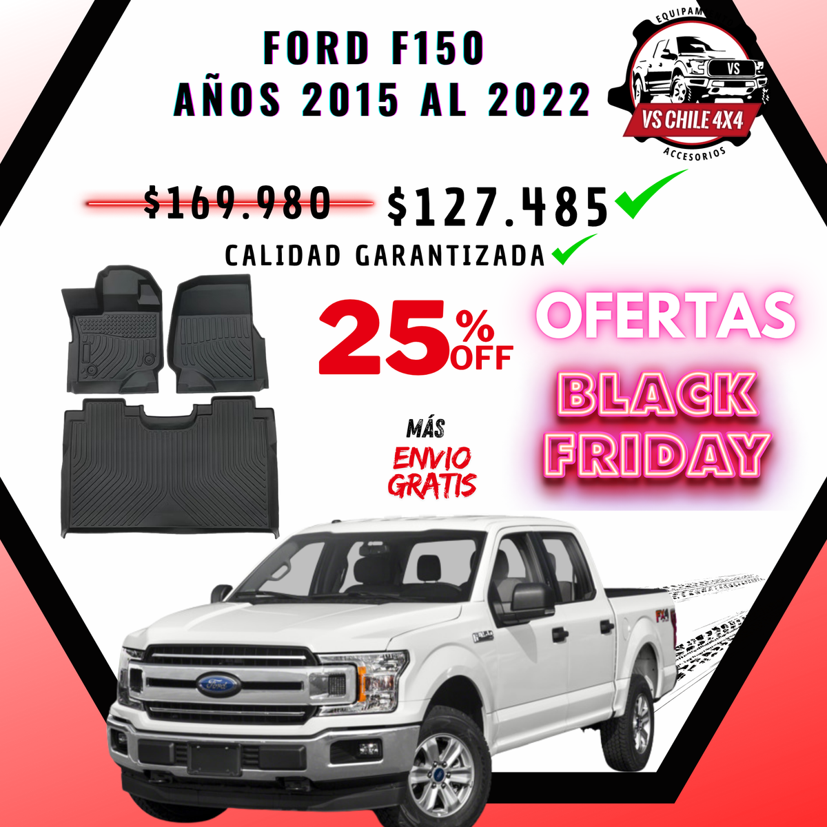 Pisos Calce Perfecto Ford F150 2015 - 2022