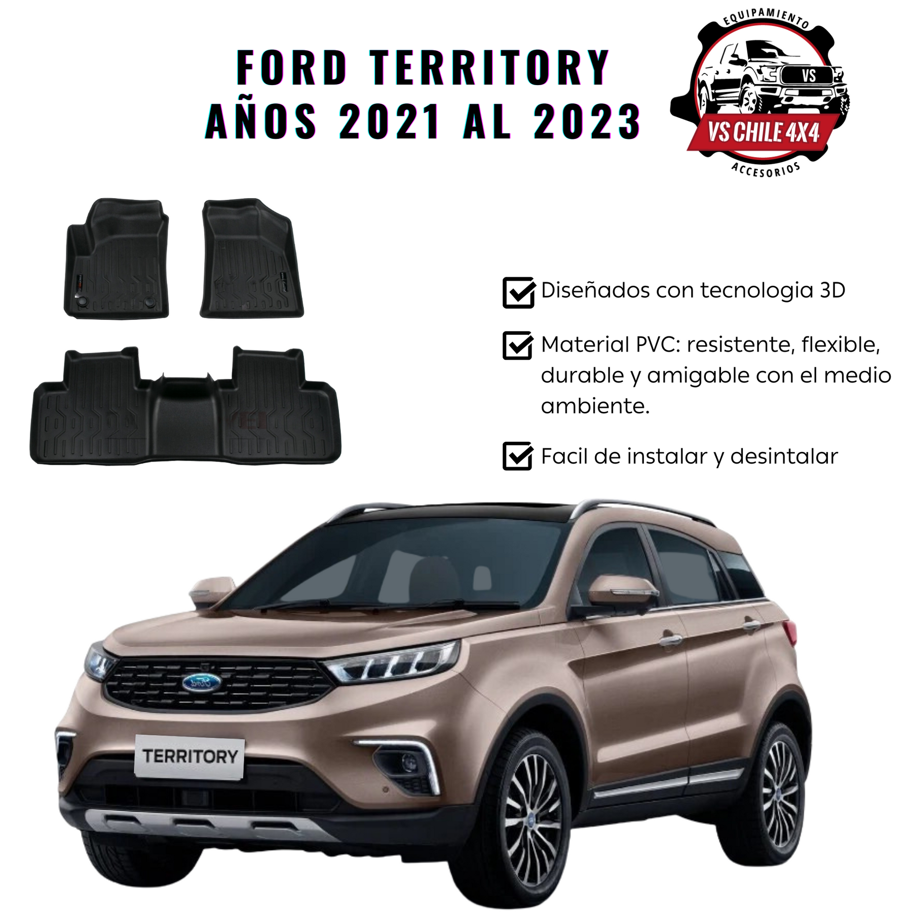 Pisos Calce Perfecto FORD TERRITORY años 2021 al 2023