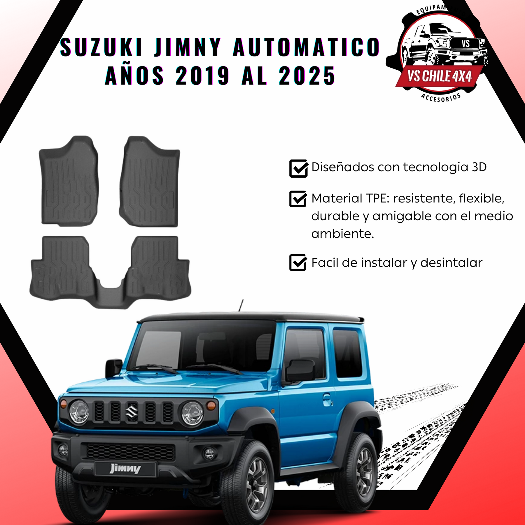 Pisos Calce Perfecto Suzuki Jimny Automatico 3P 2019 al 2025