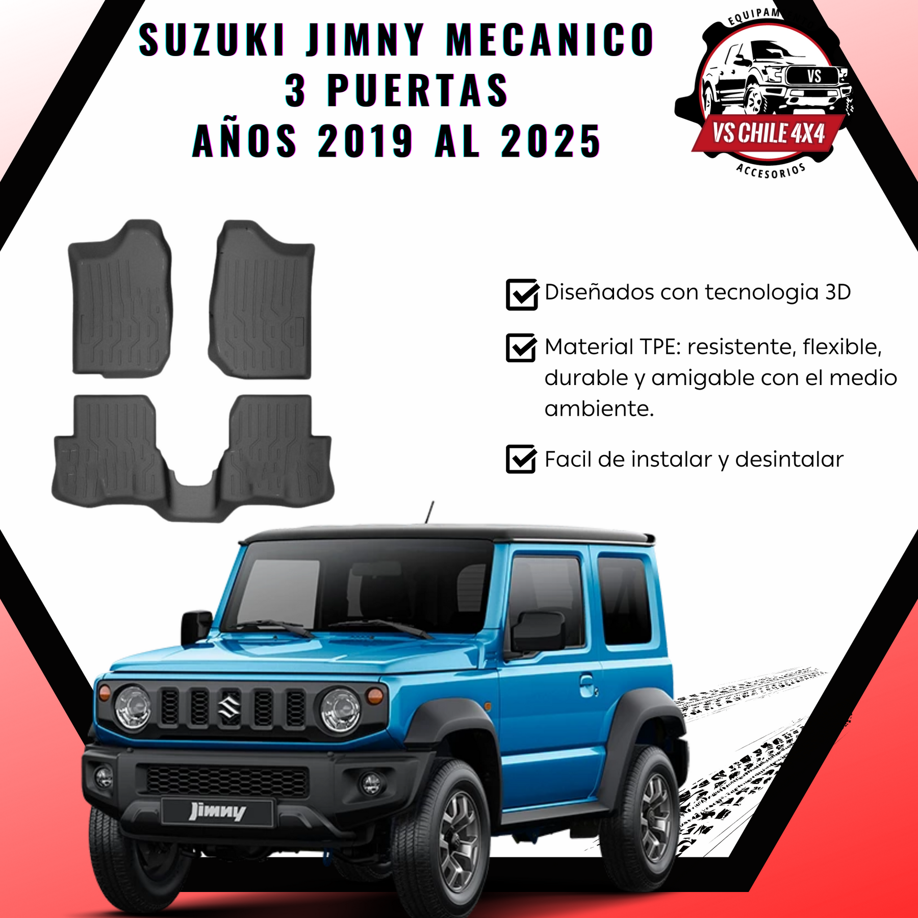 Pisos Calce Perfecto Suzuki Jimny Mecanico 3P 2019 al 2025