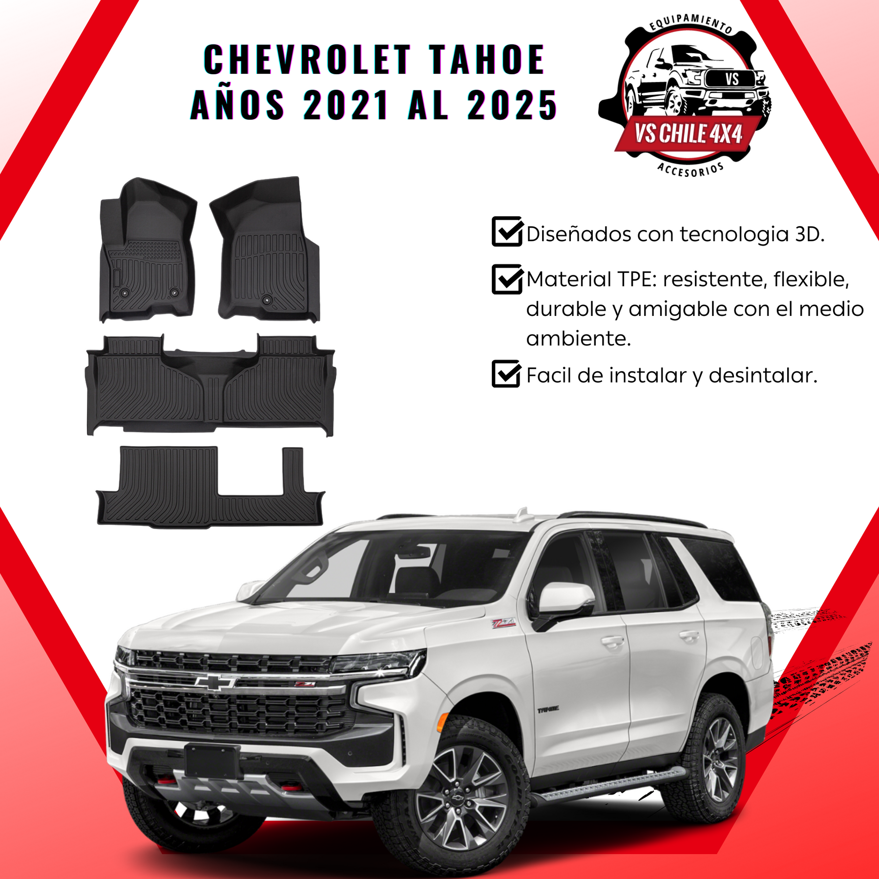 Pisos Calce Perfecto Chevrolet Tahoe 2021 - 2025