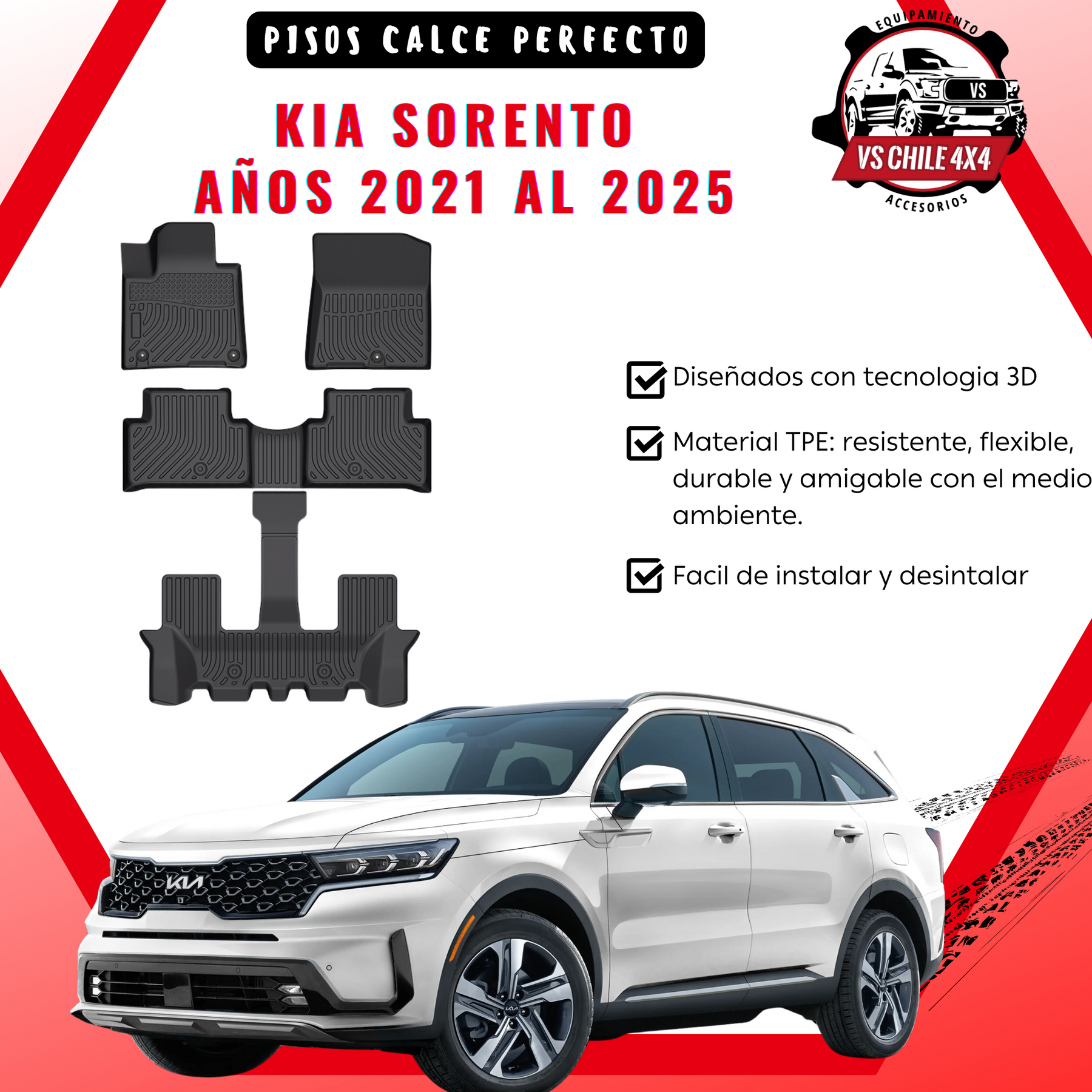 Pisos Calce Perfecto Kia Sorento 2021-2025
