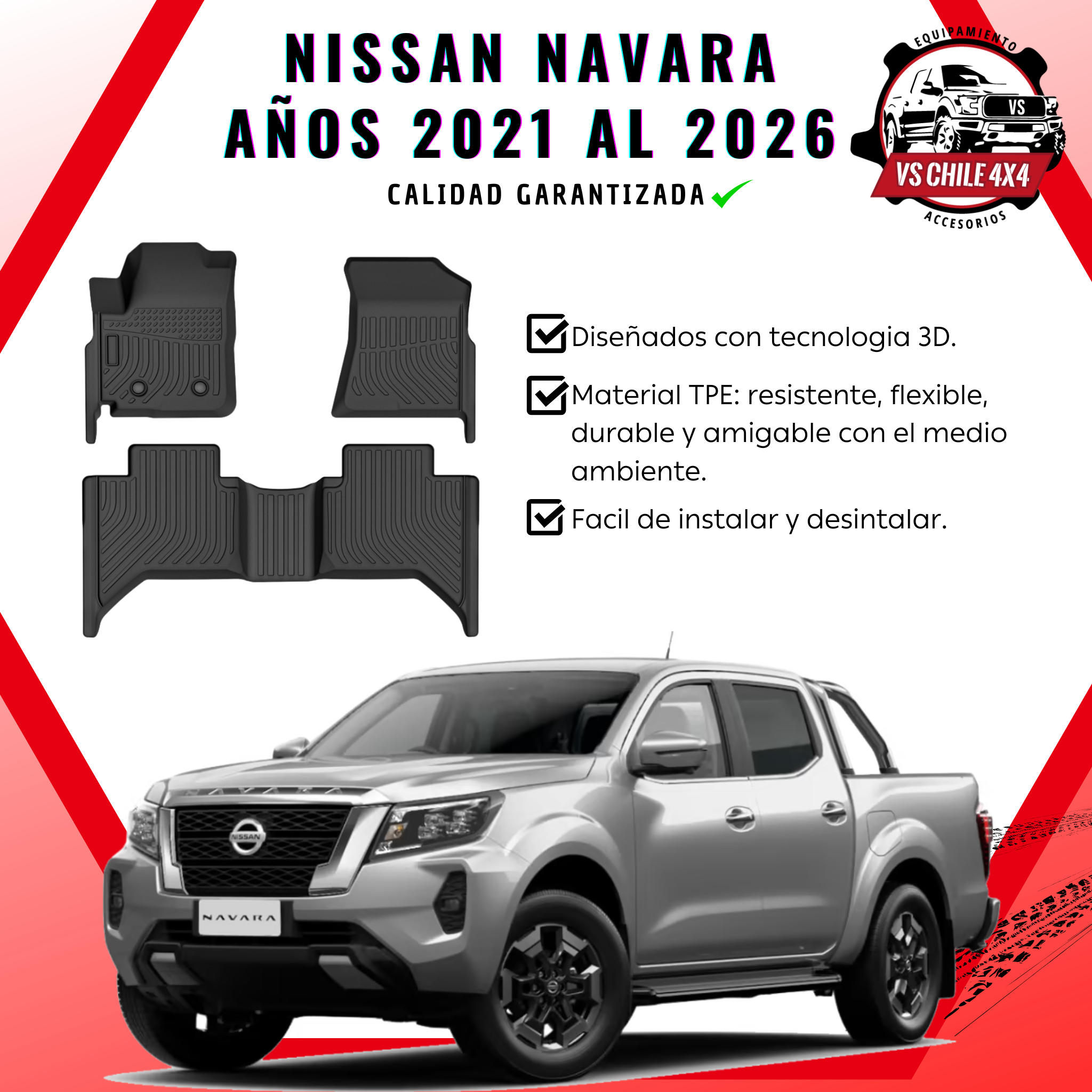 Pisos Calce Perfecto NISSAN NAVARA años 2021 al 2026
